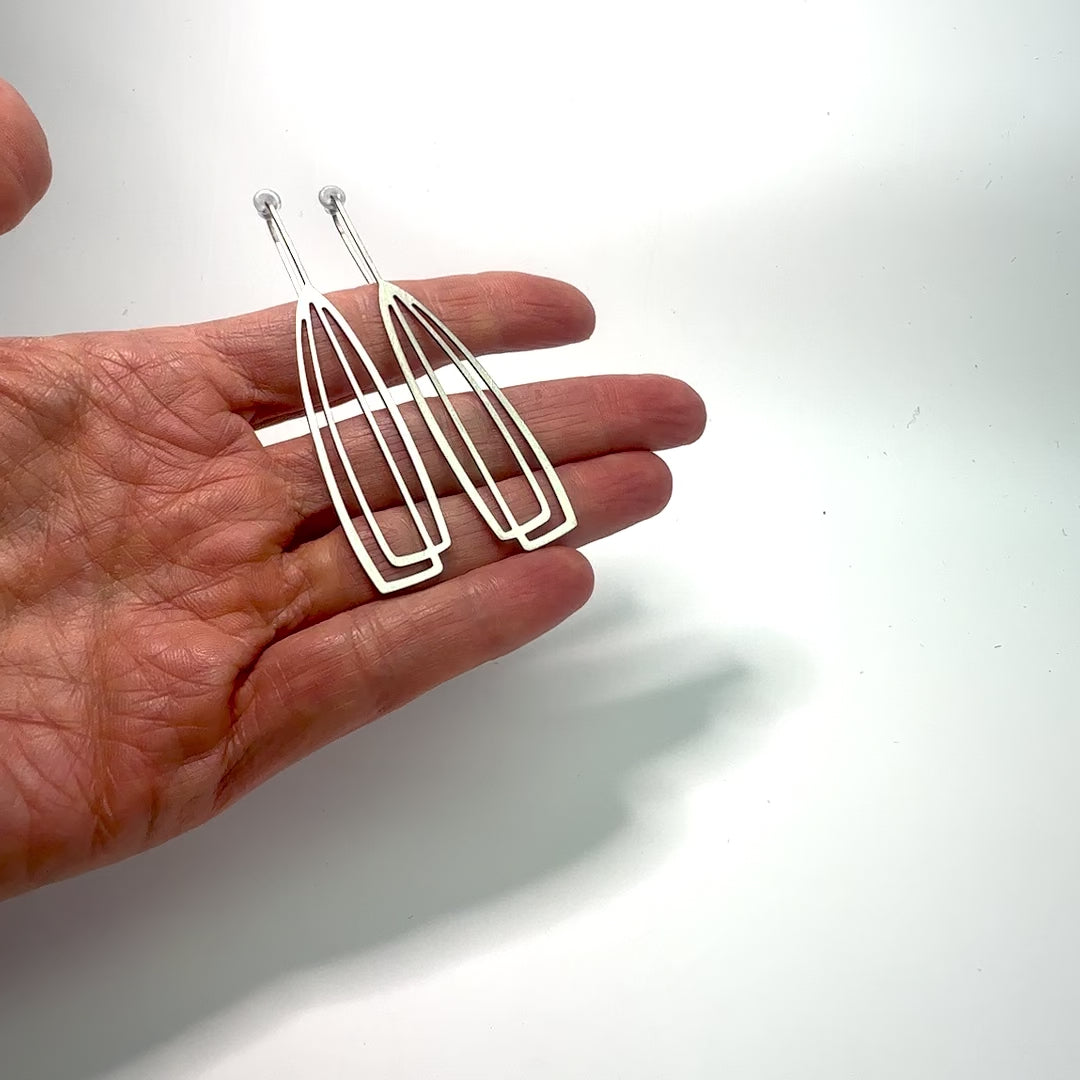 Arch Earrings - Raw Stainless Steel