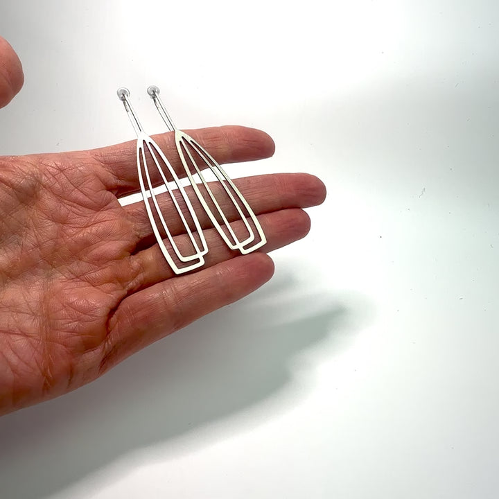 Arch Earrings - Raw Stainless Steel