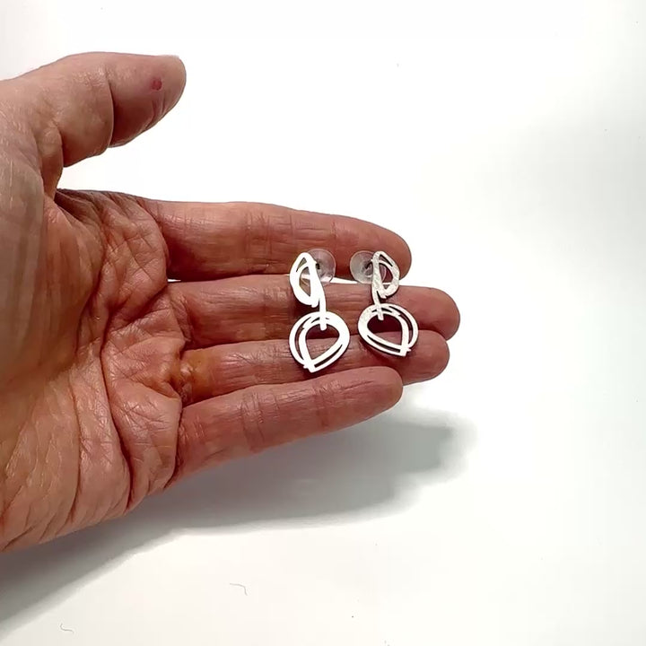 Bud Stud Earrings - Raw Stainless Steel - inSync design