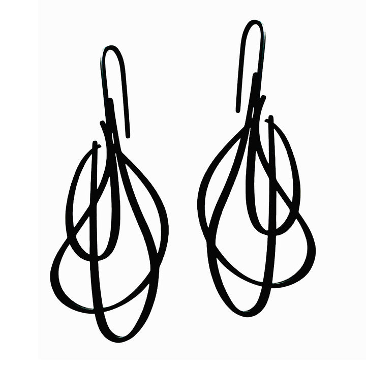Revel Earrings - Matt Black Plate