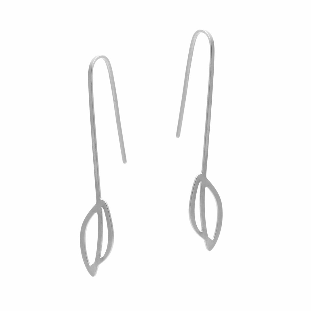 Seedling Earrings - Raw Stainless Steel - inSync design
