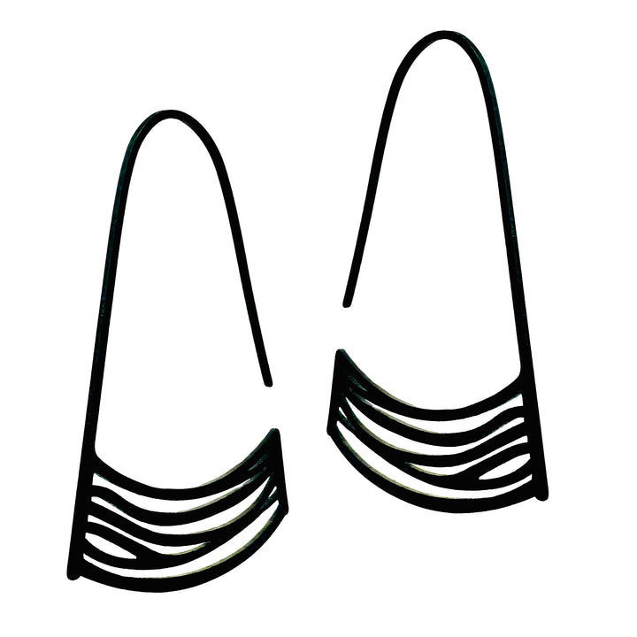 Stream Earrings - Matt Black Plate