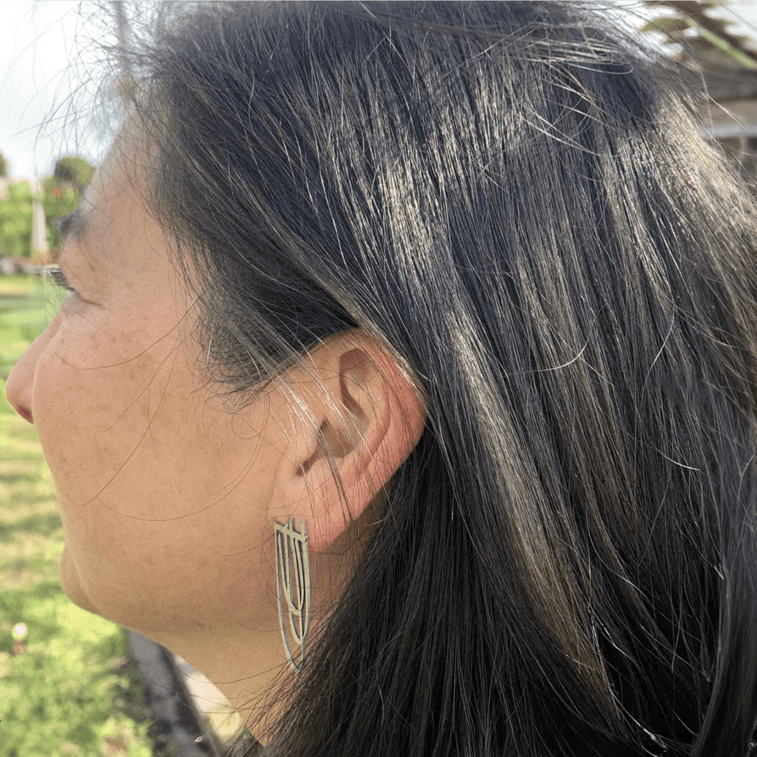 Swell Stud Earrings - 22ct Matt Gold Plate - inSync design