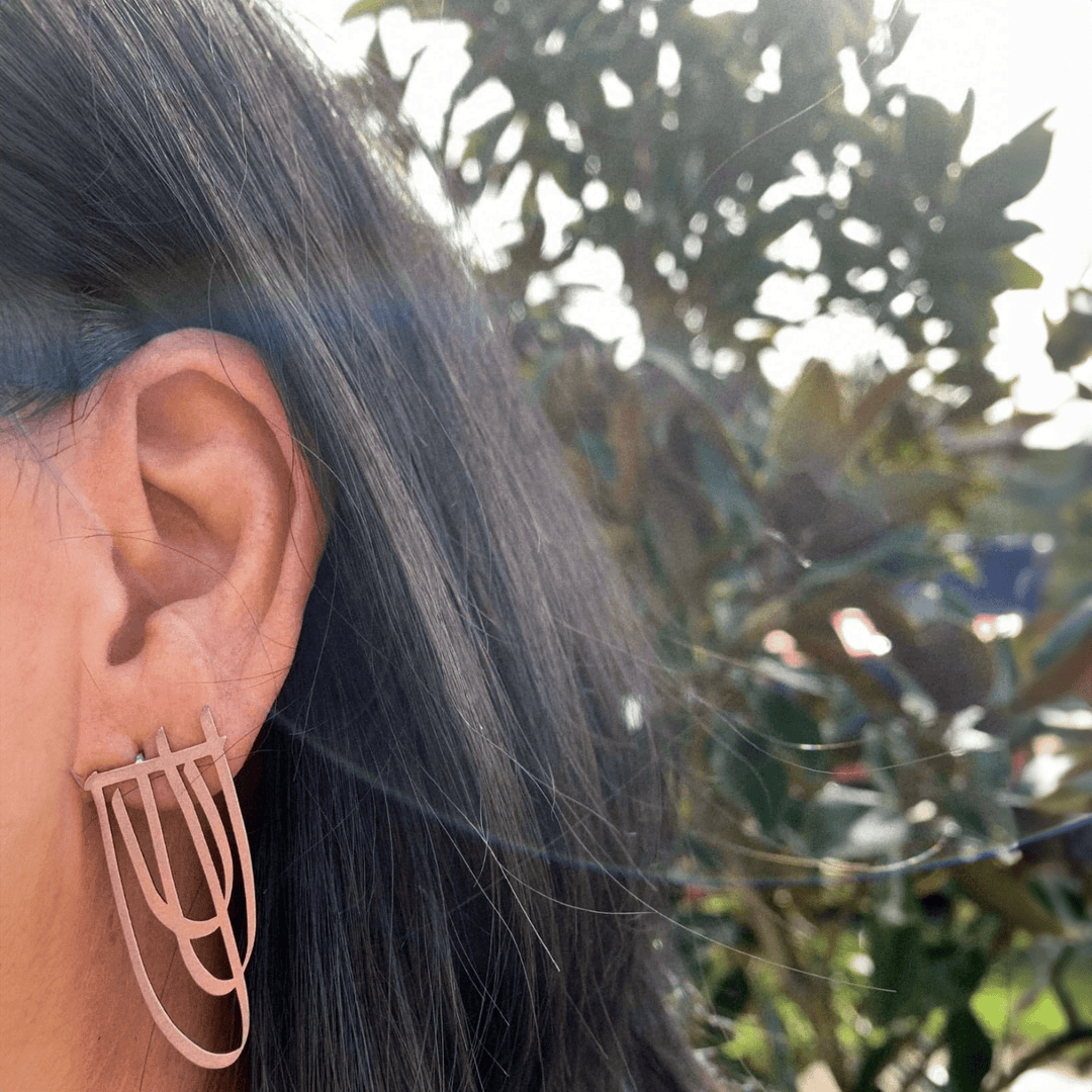 Swell Stud Earrings - 22ct Matt Gold Plate - inSync design