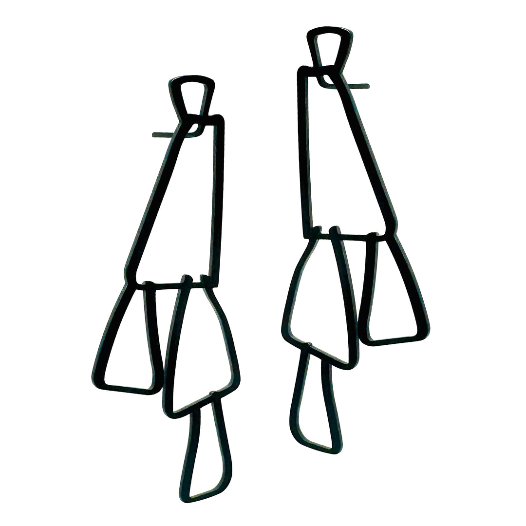 Swing Stud Earrings - 22ct Matt Gold Plate