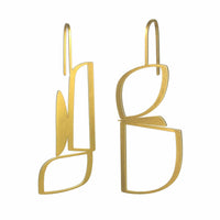 Wedge Earrings - 22ct Matt Gold Plate