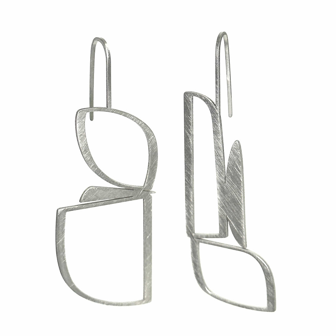 Wedge Earrings - Raw Stainless Steel