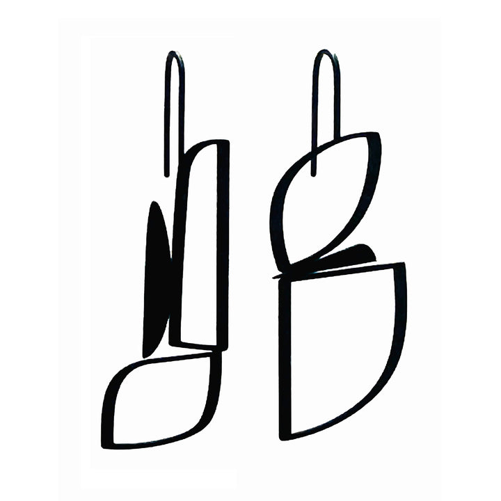 Wedge Earrings - Matt Black Plate
