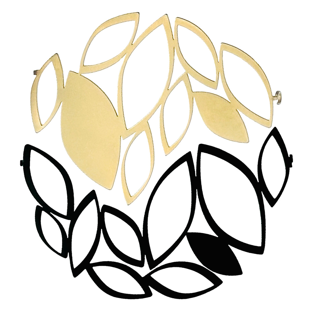 X2 Stillness Brooch Set with small Matt Gold brooch and large Black brooch