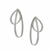 Bow Stud Earrings - Raw Stainless Steel