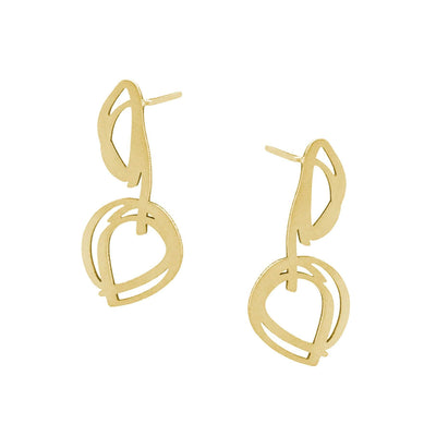 Bud Stud Earrings - 22ct Matt Gold Plate - inSync design