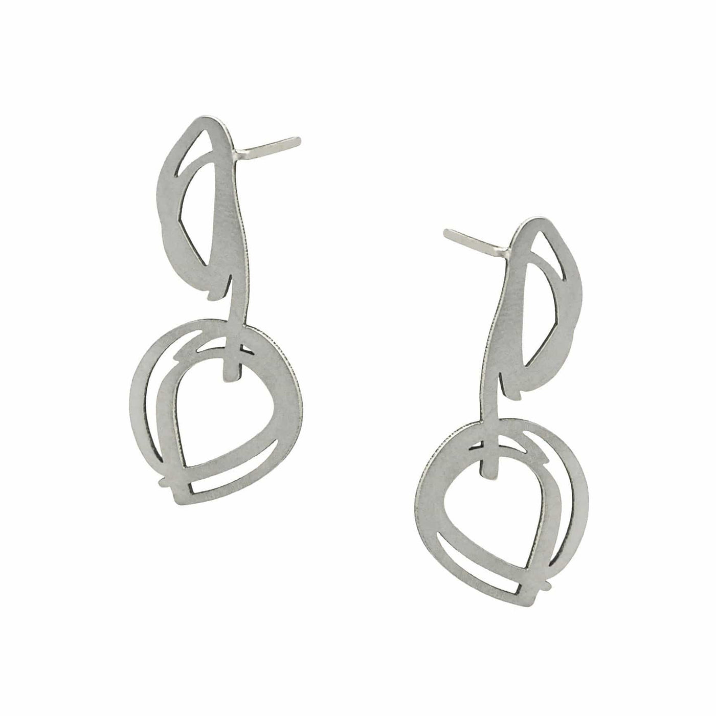 Bud Stud Earrings - Raw Stainless Steel - inSync design