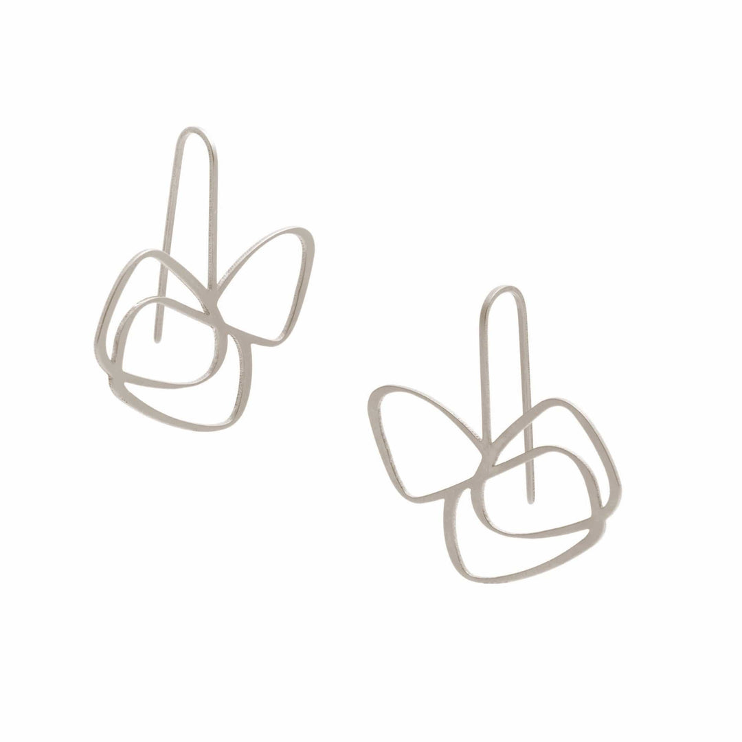 Clover Earrings - Raw Stainless Steel - inSync design