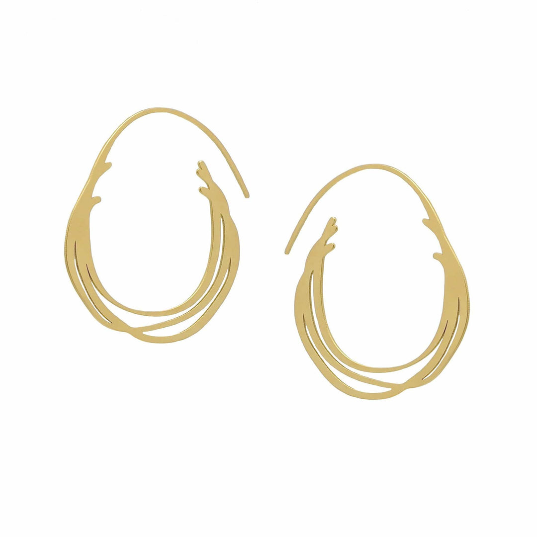 Creel Hoop Earrings - 22ct Matt Gold Plate - inSync design