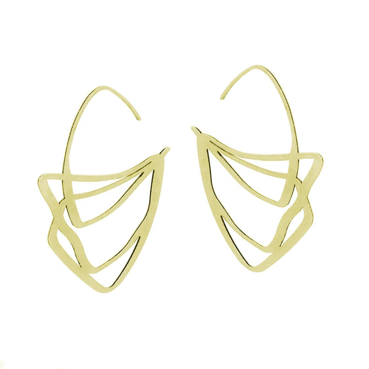 Crest Hoop Earrings - Raw Stainless Steel - inSync design