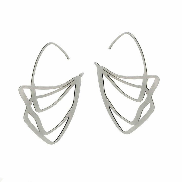 Crest Hoop Earrings - Raw Stainless Steel - inSync design