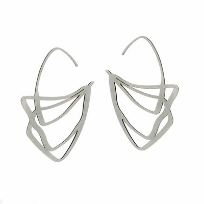 Crest Hoop Earrings - Raw Stainless Steel - inSync design