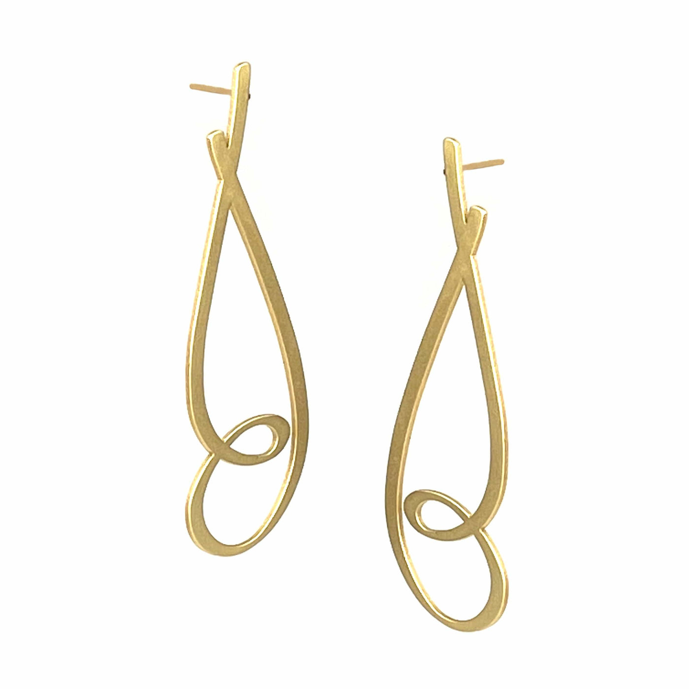 Crimp Stud Earrings - 22ct Matt Gold Plate - inSync design