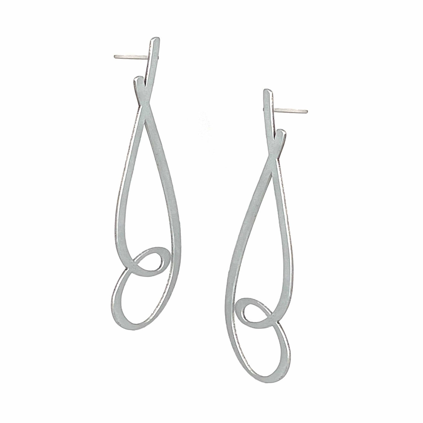 Crimp Stud Earrings - Raw Stainless Steel - inSync design