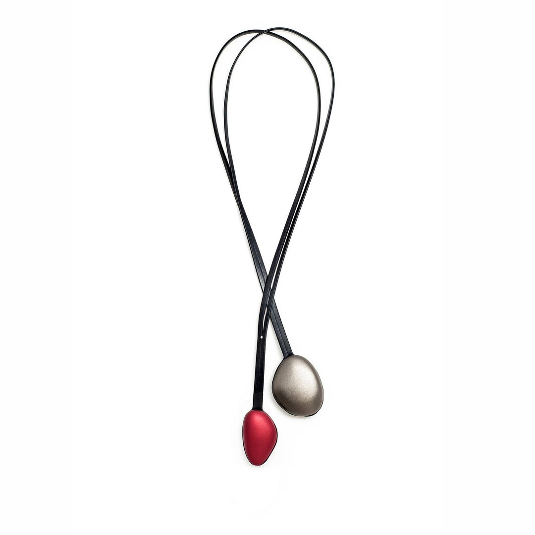 Double Pebble Necklace - Ruby/ Mauve - inSync design