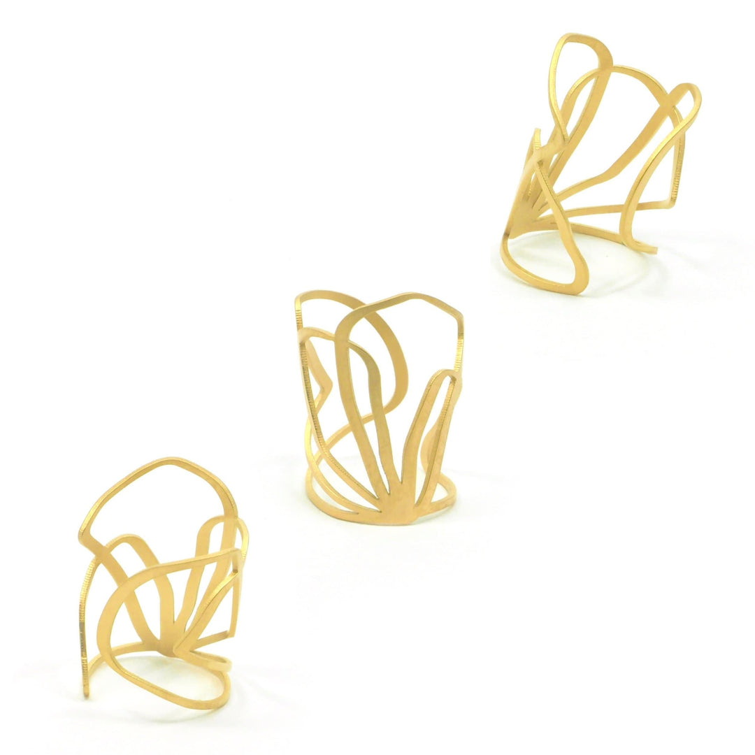 Draft Ring - 22ct Matt Gold Plate - inSync design