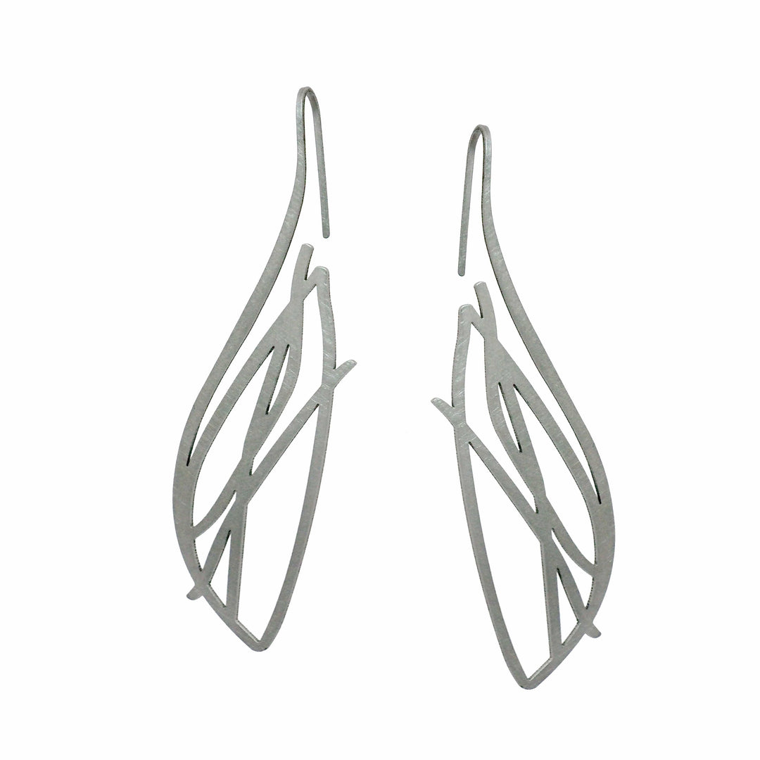Flight Earrings - Raw Stainless Steel - inSync design