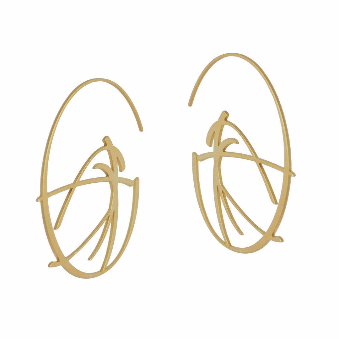 Flux Hoop Earrings - 22ct Matt Gold Plate - inSync design