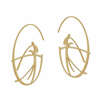 Flux Hoop Earrings - 22ct Matt Gold Plate - Bundle add-on - inSync design