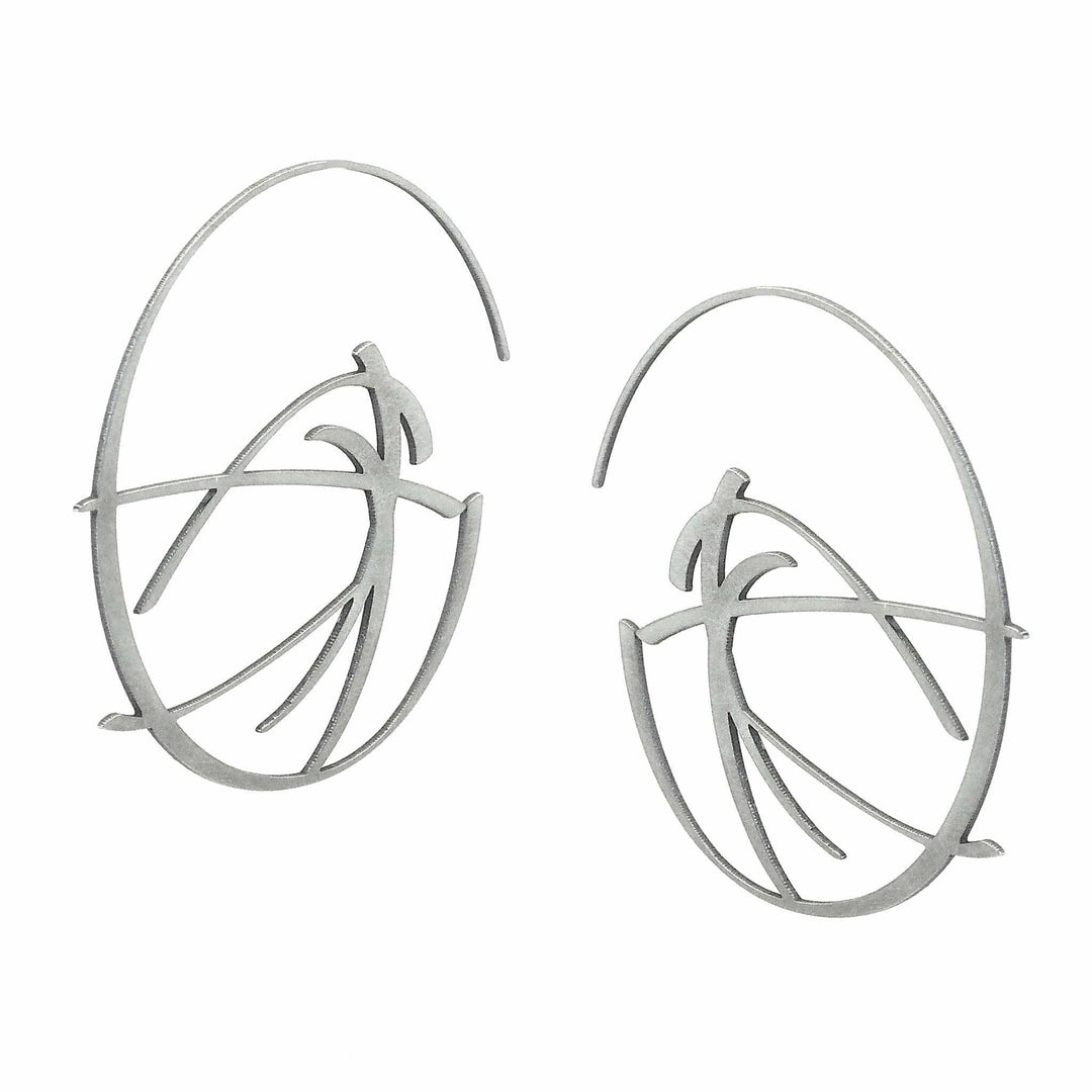 Flux Hoop Earrings - Raw Stainless Steel - inSync design