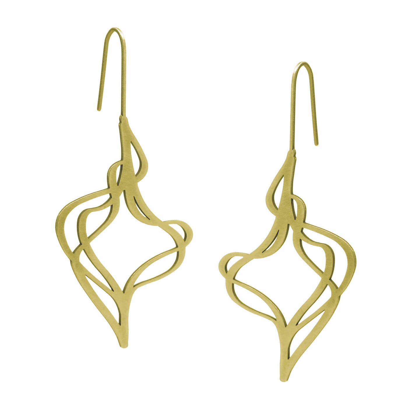 Glide Earrings - 22ct Matt Gold Plate - inSync design