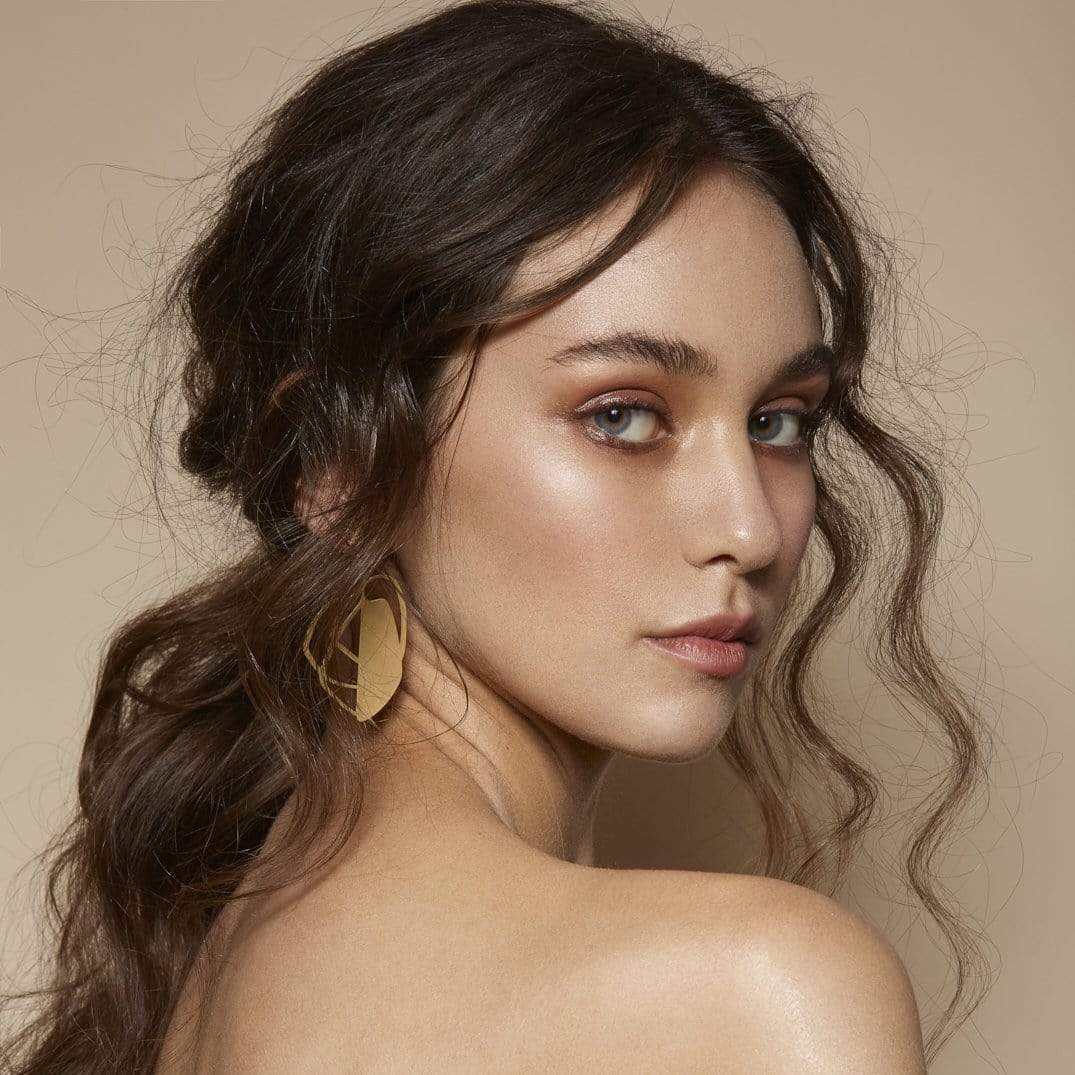 Inverse Earrings - 22ct Matt Gold Plate - inSync design