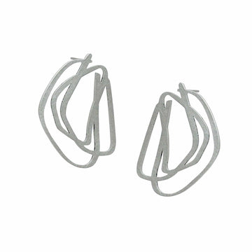 Loop Stud Earrings - Raw Stainless Steel - Bundle add-on - inSync design