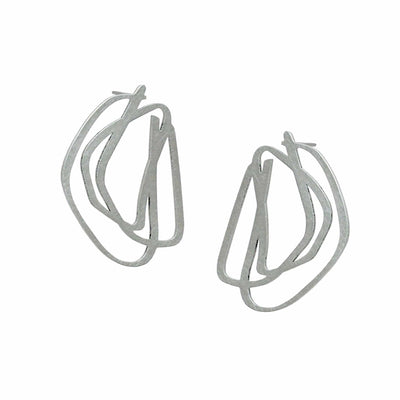 Loop Stud Earrings - Raw Stainless Steel - inSync design