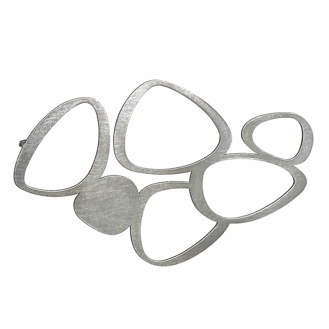 Merge Brooch - Raw Stainless Steel - inSync design