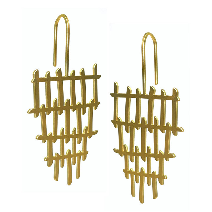 Mesh Earrings - 22ct Matt Gold Plate - inSync design