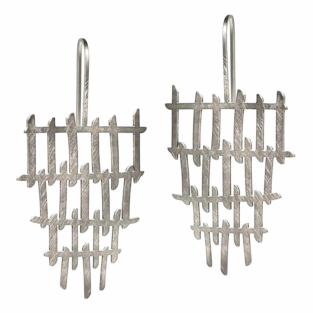 Mesh Earrings - Raw Stainless Steel - inSync design