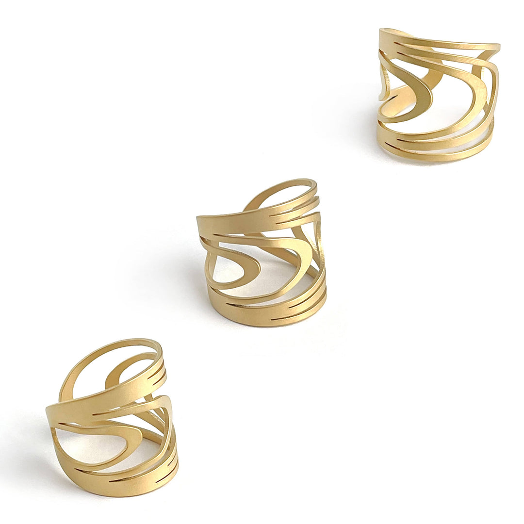 Orbit Ring - 22ct Matt Gold Plate - inSync design