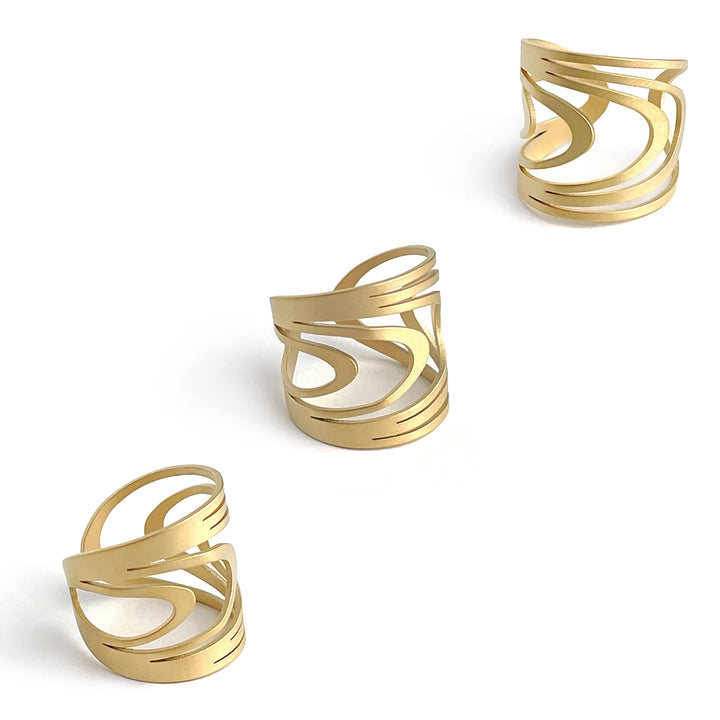 Orbit Ring - 22ct Matt Gold Plate - inSync design