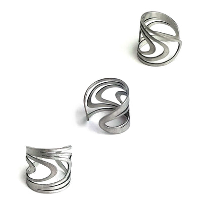 Orbit Ring - Raw Stainless Steel - inSync design