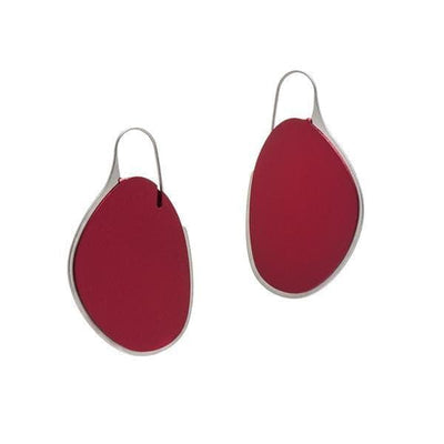 Pebble Earrings Large Frame - Ruby - inSync design