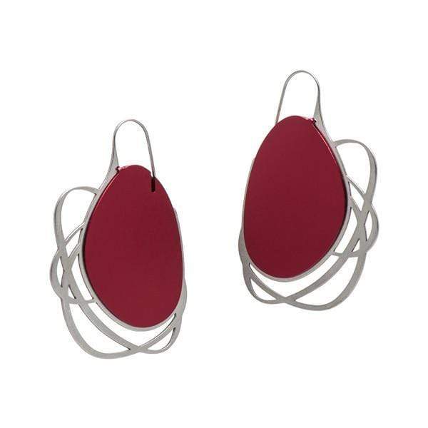 Pebble Earrings Large Multi Line - Mauve - inSync design