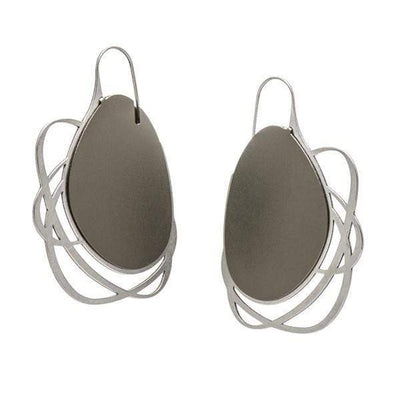 Pebble Earrings Large Multi Line - Navy - inSync design