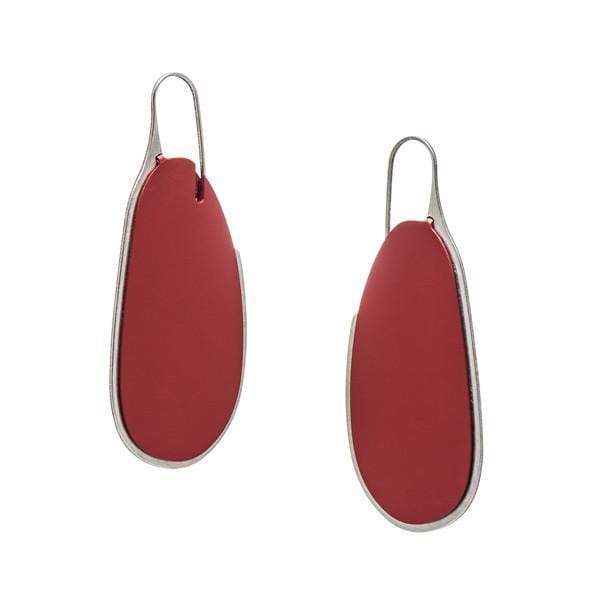 Pebble Earrings Long Frame - Ruby - inSync design