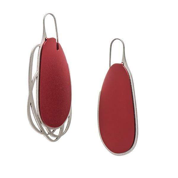 Pebble Earrings Long Mix - Ruby - inSync design