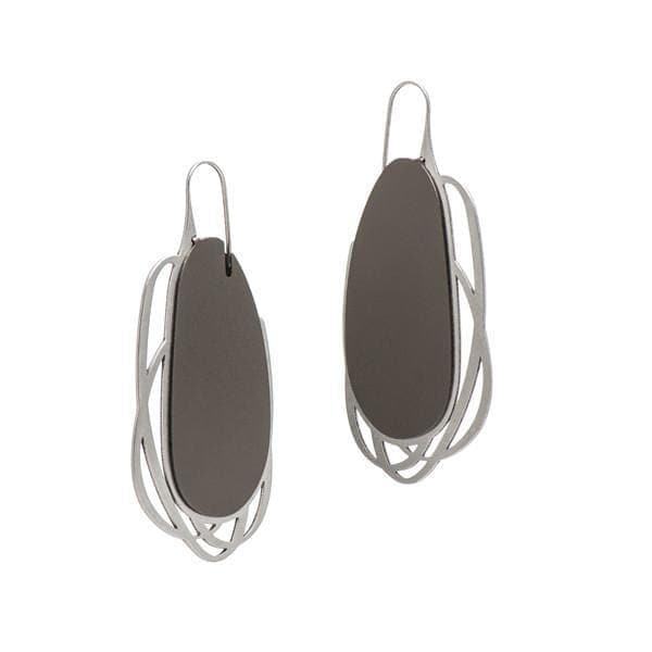 Pebble Earrings Long Multi Line - Navy - inSync design