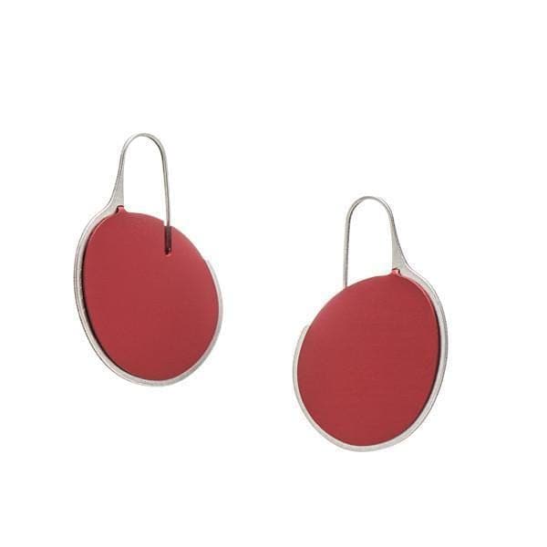 Pebble Earrings Small Frame - Ruby - inSync design