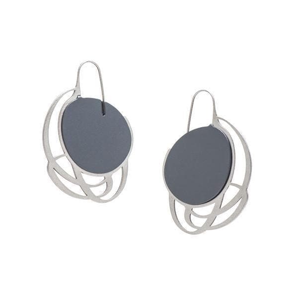 Pebble Earrings Small Multi Line - Navy - inSync design