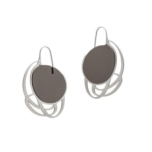 Pebble Earrings Small Multi Line - Navy - inSync design