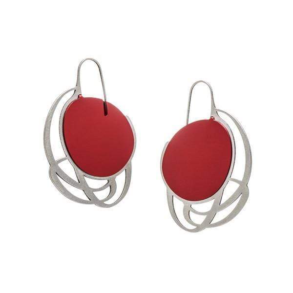 Pebble Earrings Small Multi Line - Ruby - inSync design