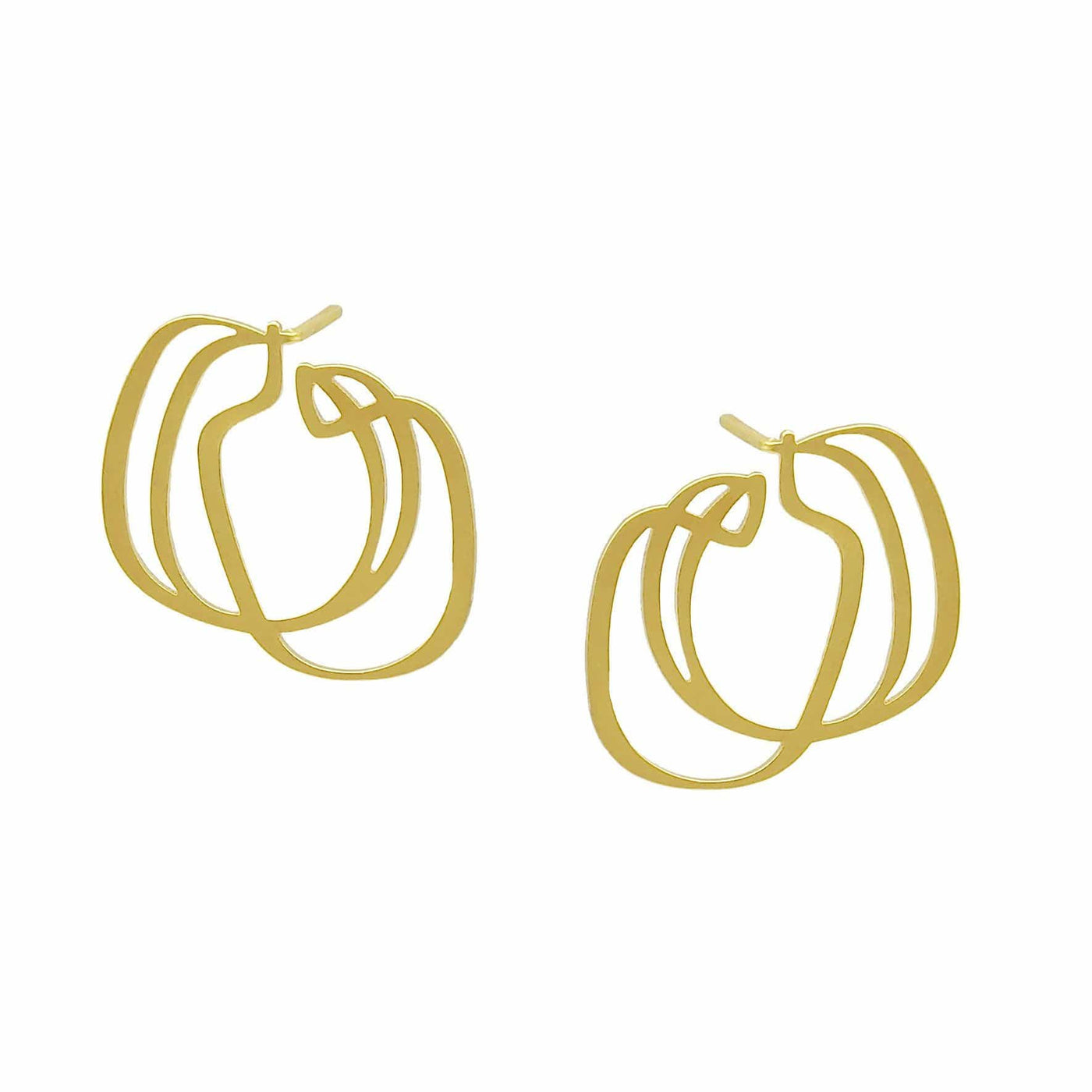 Pleat Stud Earrings - 22ct Matt Gold Plate - inSync design